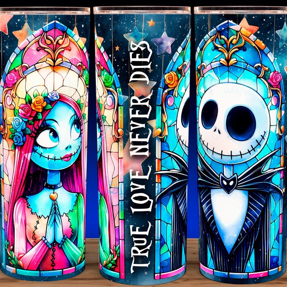 Jack and Sally True Love Never Dies Nightmare Before Cup Mug Tumbler 20oz